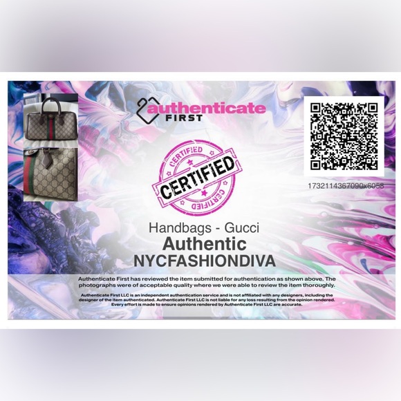 GUCCI GG Supreme Monogram Web Medium Ophidia Boston Bag w/COA and Dustbag - Picture 15 of 17